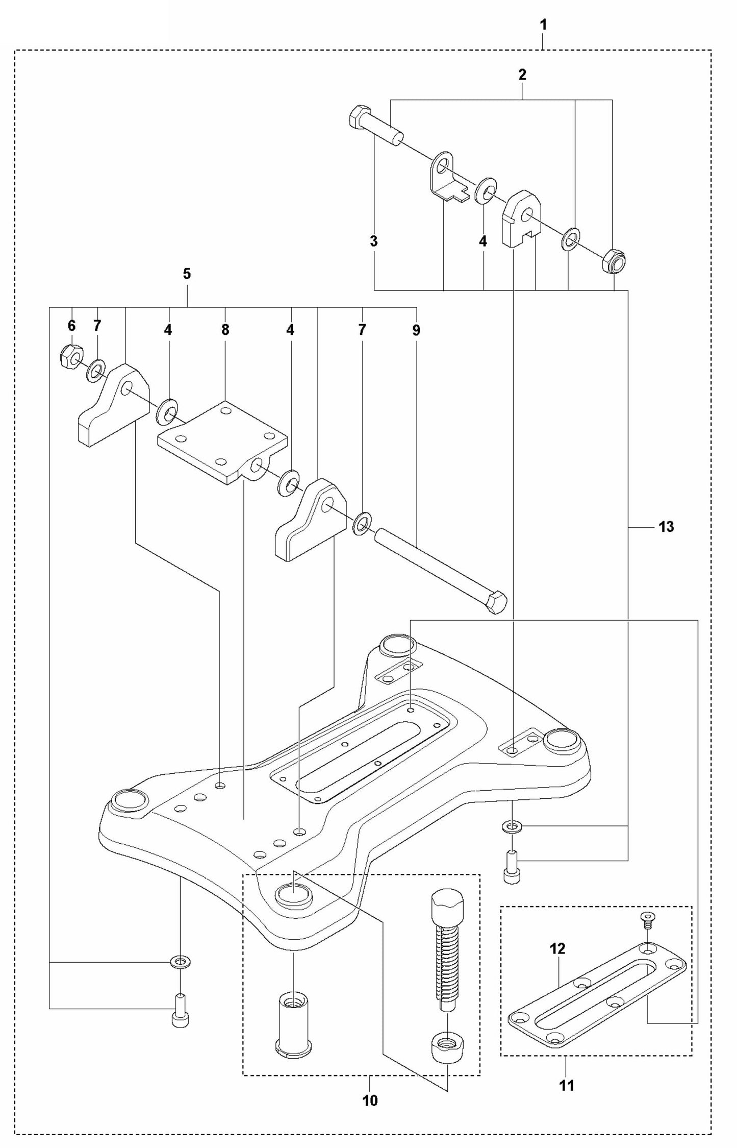 DS 500 Anchor Base Assembly Parts by Husqvarna