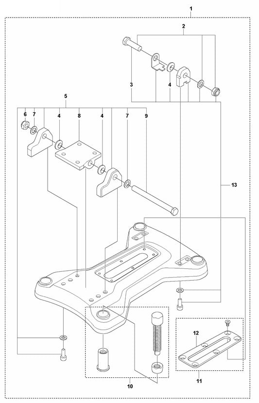 DS 500 Anchor Base Assembly Parts by Husqvarna