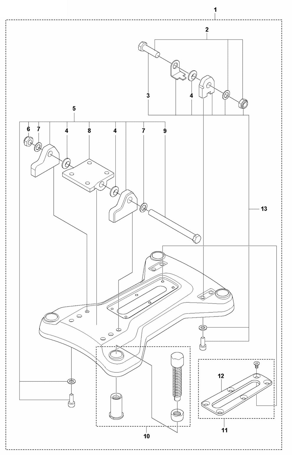 DS 500 Anchor Base Assembly Parts by Husqvarna