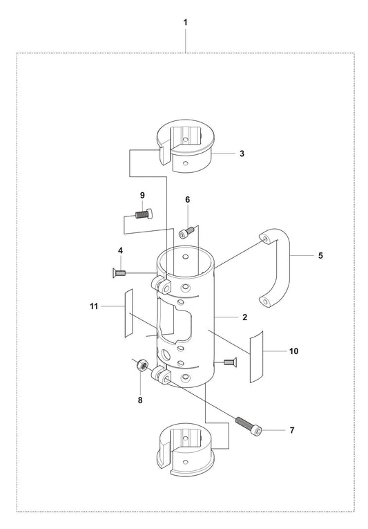 DS 50AT Carriage/Shredder Case Assembly Parts by Husqvarna