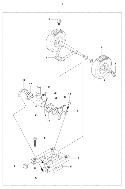 DS 50AT Base Plate Assembly Parts by Husqvarna