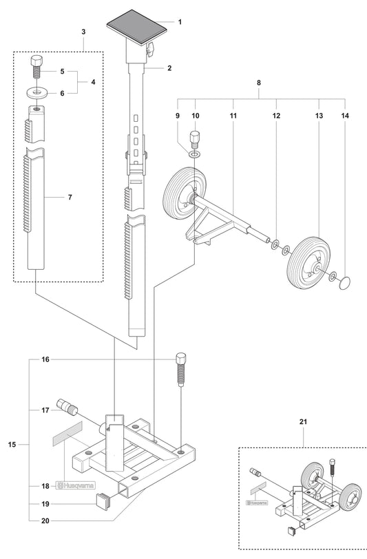 DS 50 Combi Base Plate Assembly Parts by Husqvarna