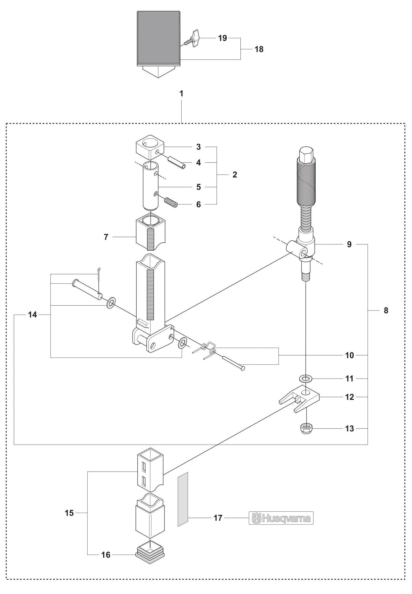 DS 50 Combi Expandable Collumn Assembly Parts by Husqvarna