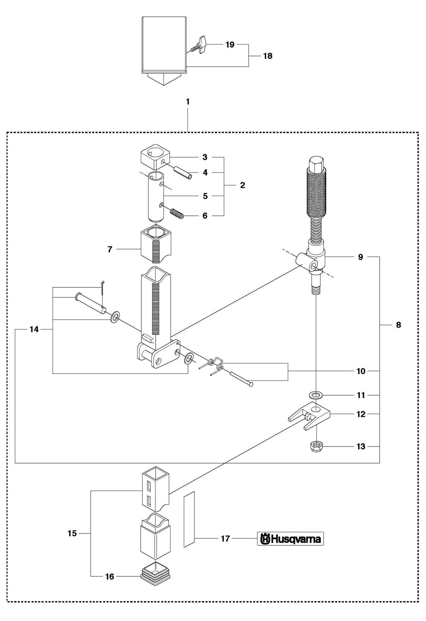 DS 50 Gyro Expandable Collumn Assembly Parts by Husqvarna