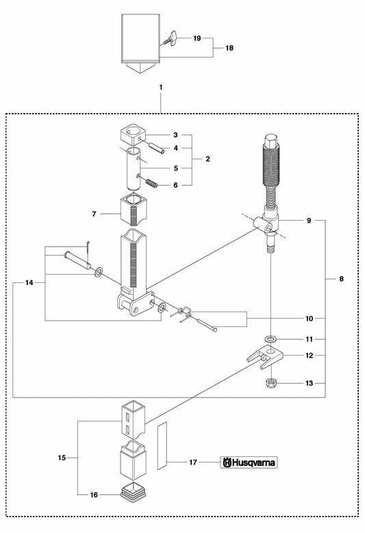DS 50 Gyro Expandable Collumn Assembly Parts by Husqvarna