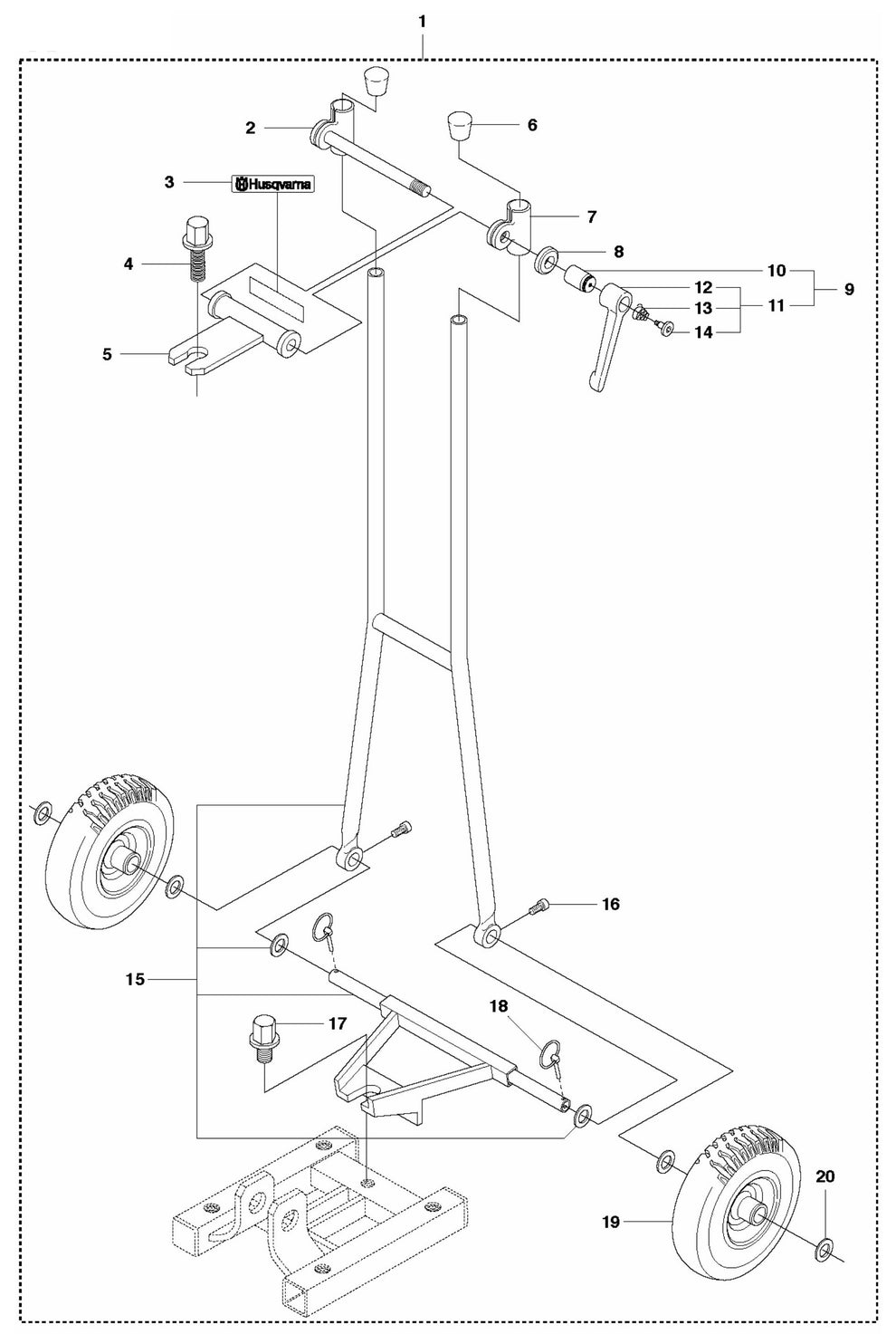 DS 50 Gyro Back Support Assembly Parts by Husqvarna