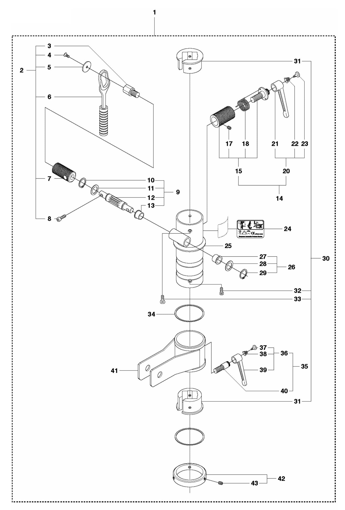 DS 50 Gyro Unit 1 Assembly Parts by Husqvarna