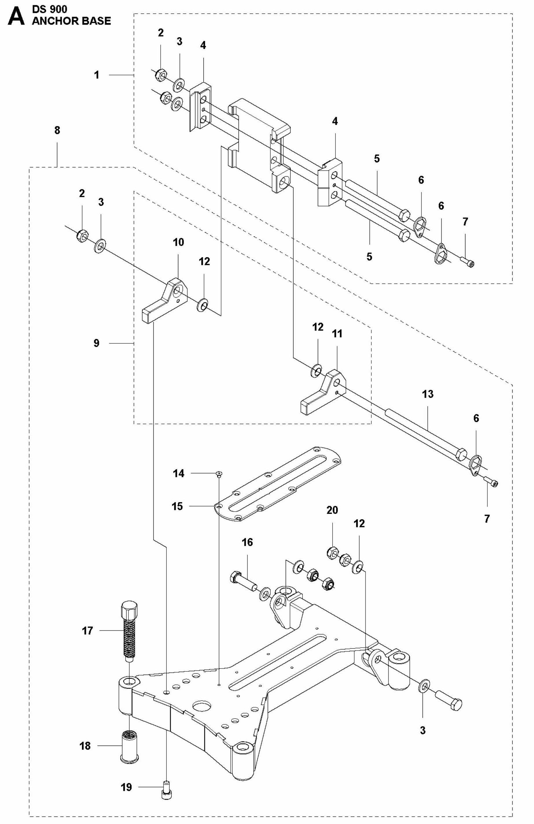 DS 900 Anchor Base Assembly Parts