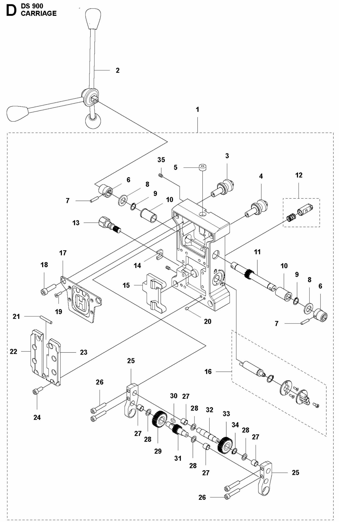 DS 900 Carriage Assembly Parts