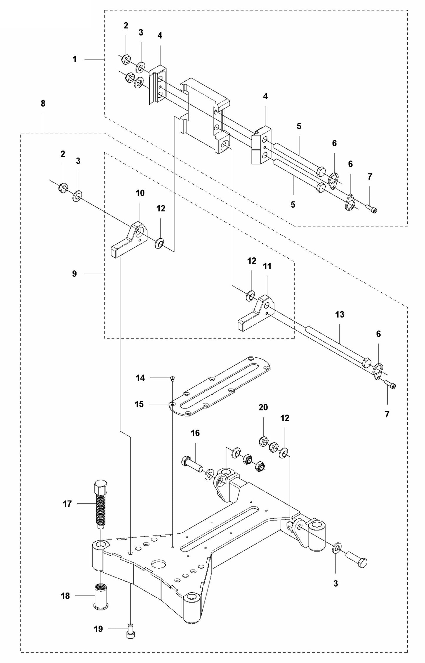 DS 900 Anchor Base Assembly Parts by Husqvarna