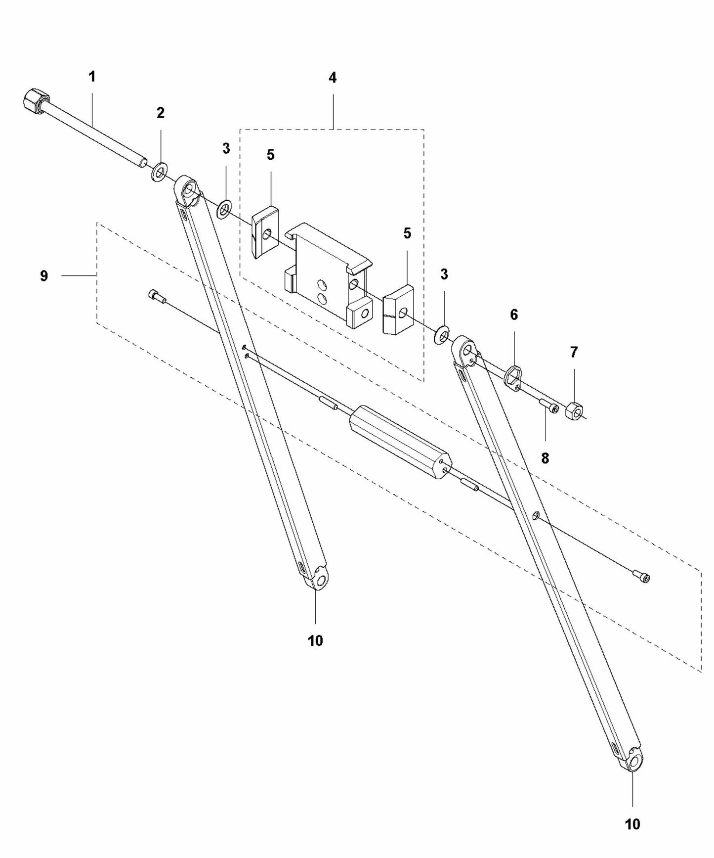 DS 900 Back Support Assembly Parts by Husqvarna
