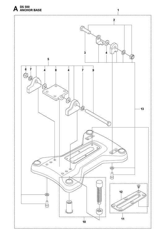 Anchor Base Parts for DS 500 By Husqvarna