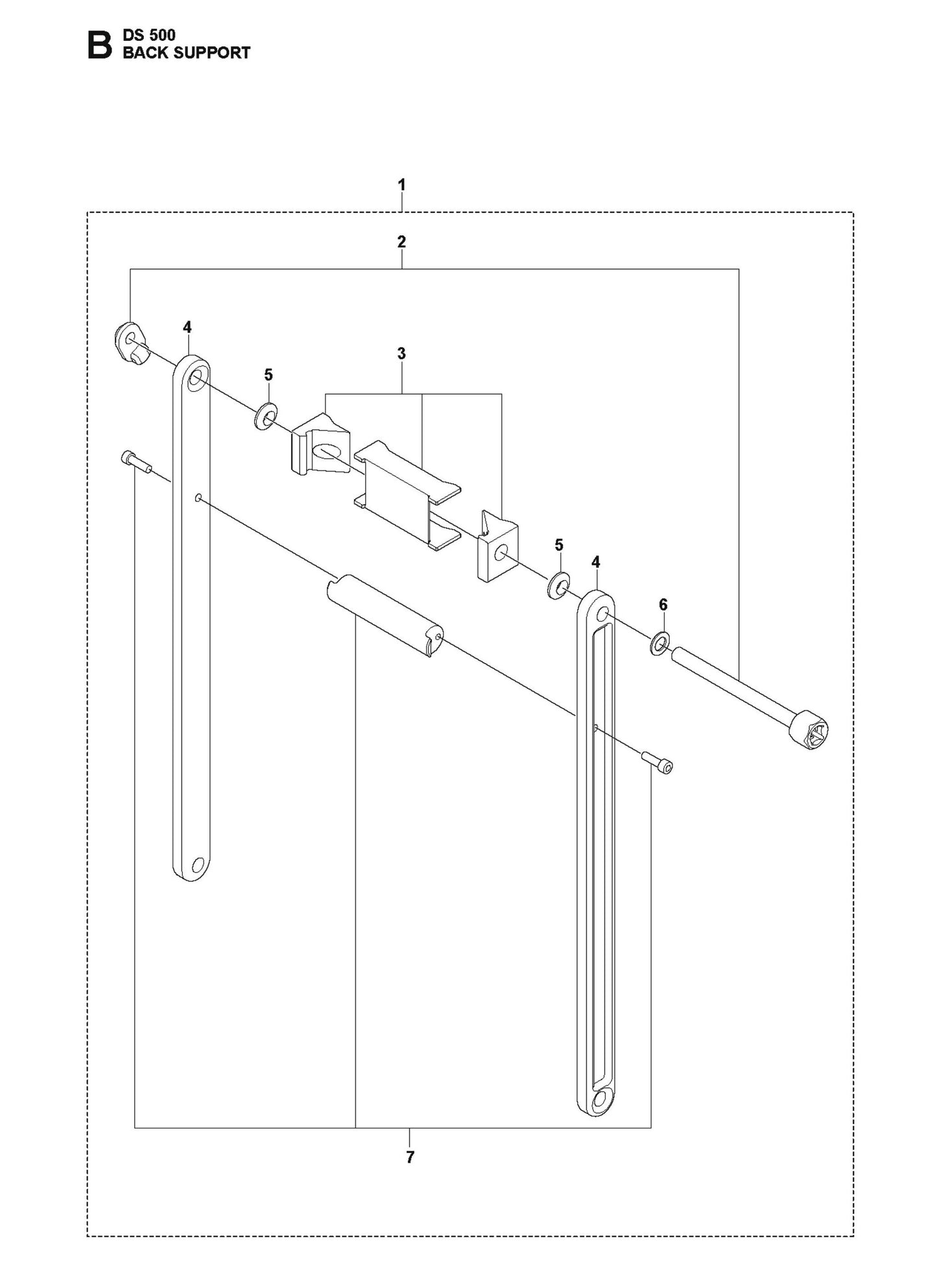 Back Support Fig-2 Parts for DS 500 By Husqvarna