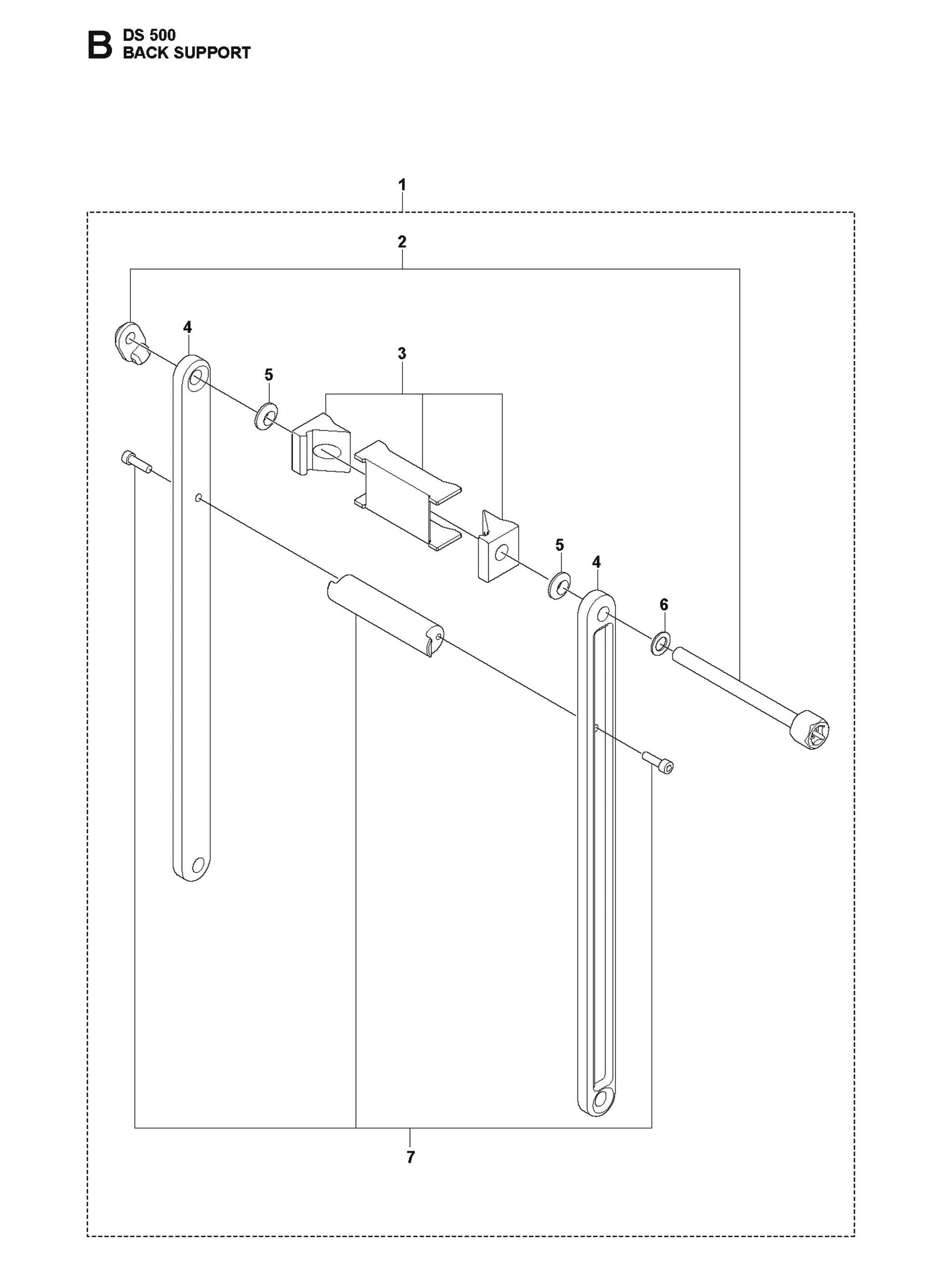 Back Support Fig-2 Parts for DS 500 By Husqvarna
