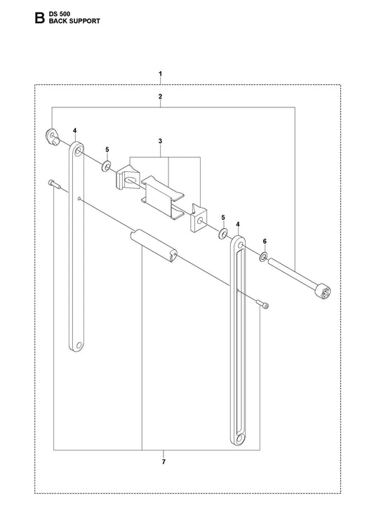 Back Support Fig-2 Parts for DS 500 By Husqvarna