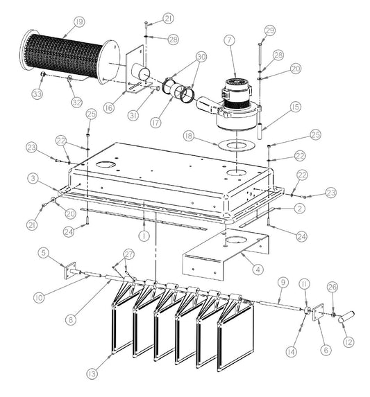 DUST-COLLECTOR Replacement Parts Diagram Motor Housing VS220 DUST-COLLECT-R Parts By General Equipment