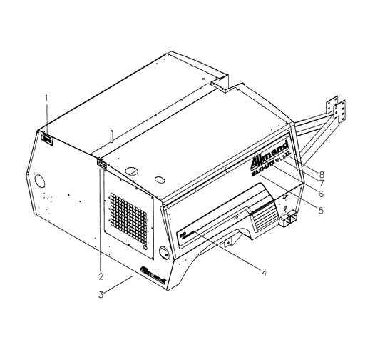Maxi-Lite Laydown 6-8KW-Decal Placement 2 Parts By Allmand