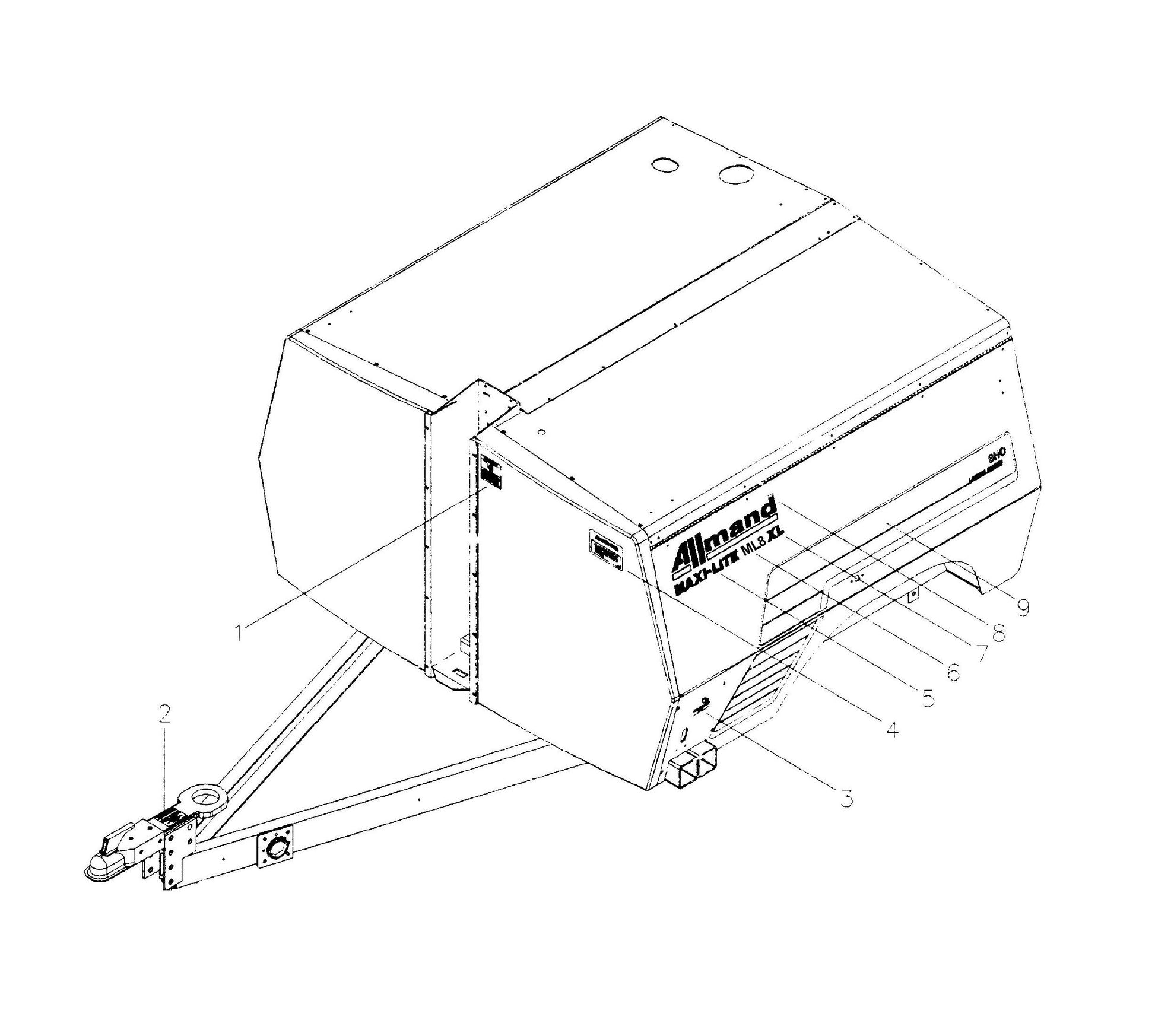 Maxi-Lite Laydown 6-8KW-Decal Placement 3 Parts By Allmand