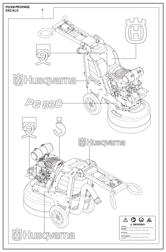 Decals Parts For PG 830 P By Husqvarna