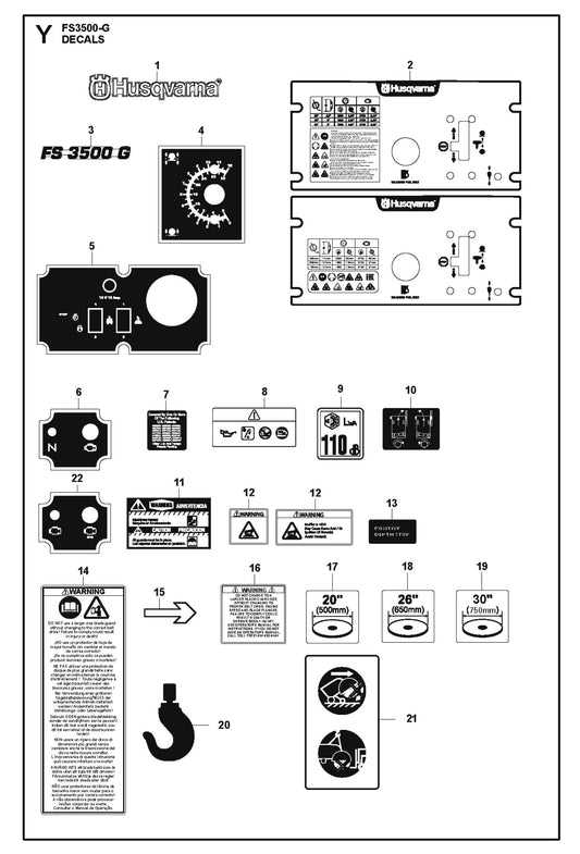 Decals Parts for FS3500 G II By Husqvarna