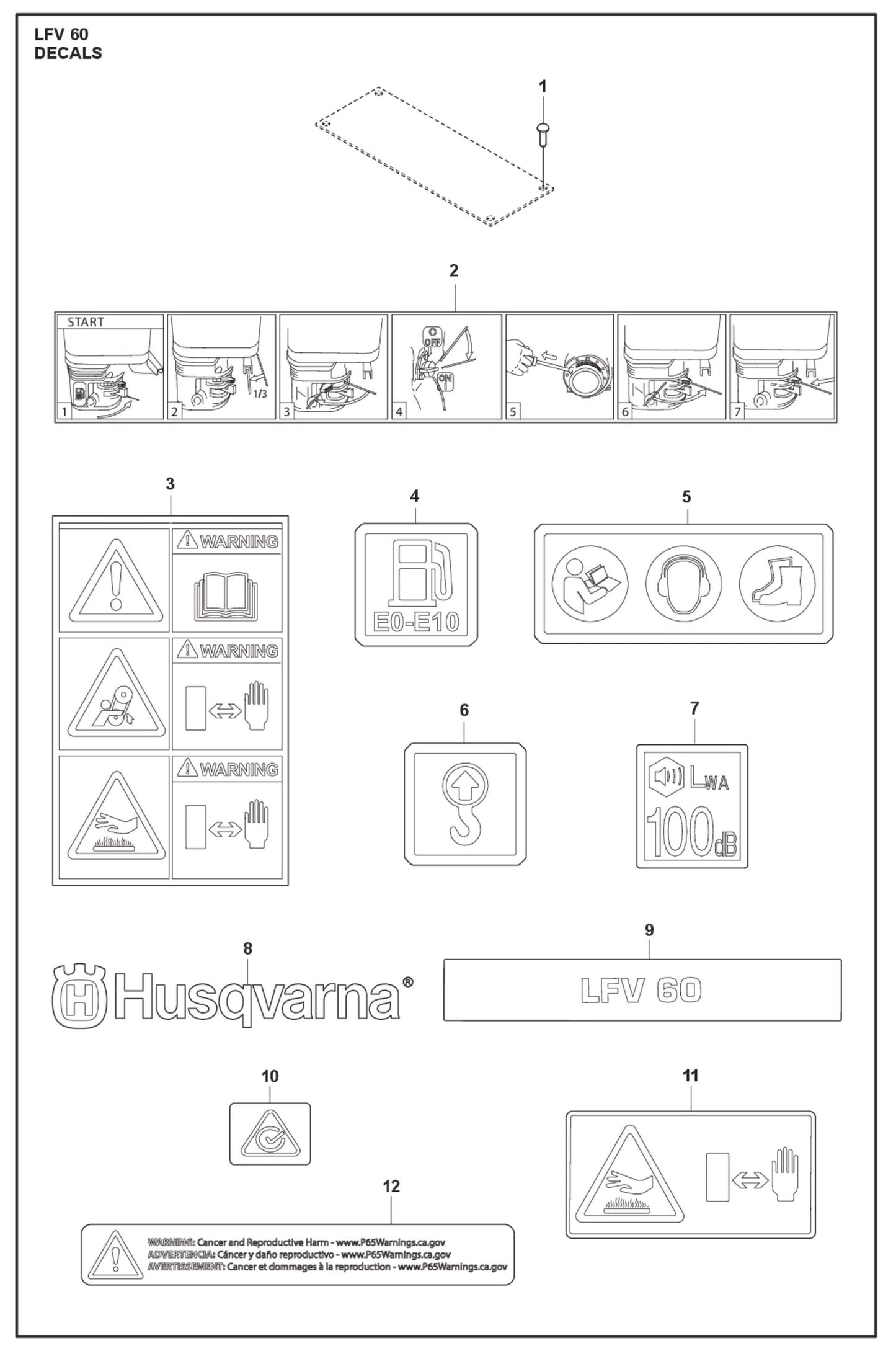 Decals Parts For LFV 60 By Husqvarna