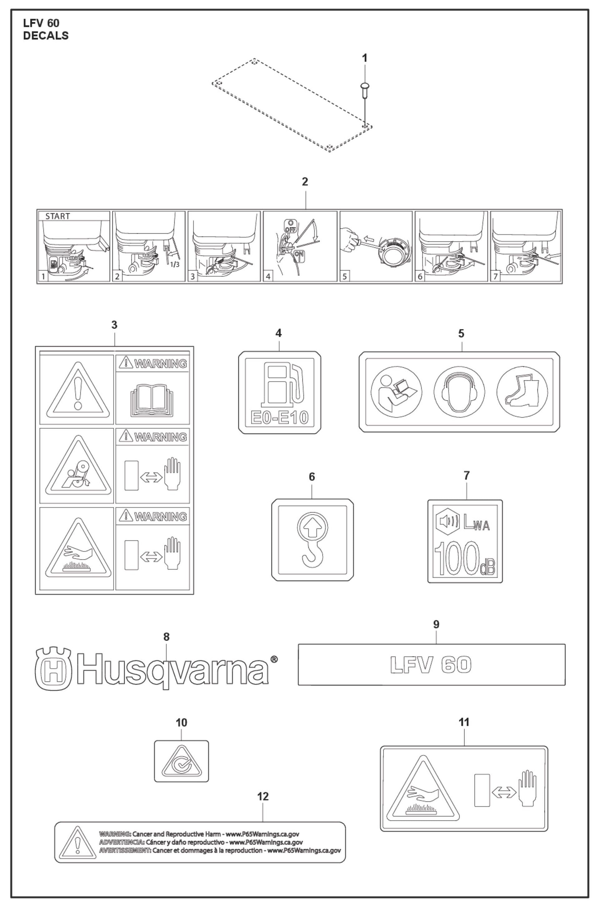 Decals Parts For LFV 60 By Husqvarna