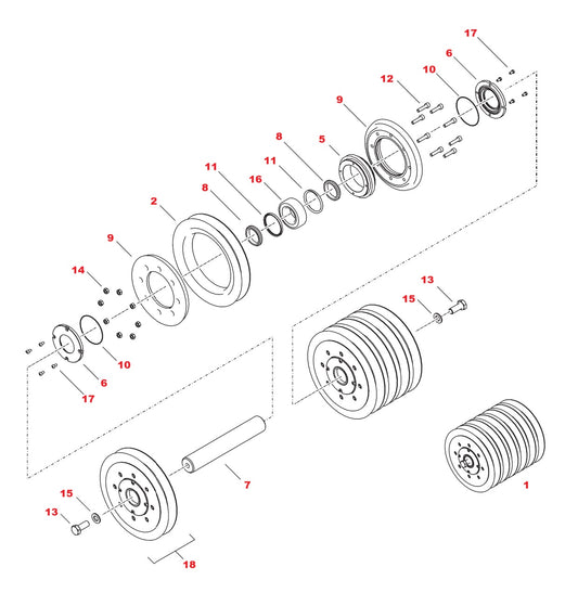 Hydrostress SB Deflection pulley unit Assembly Parts