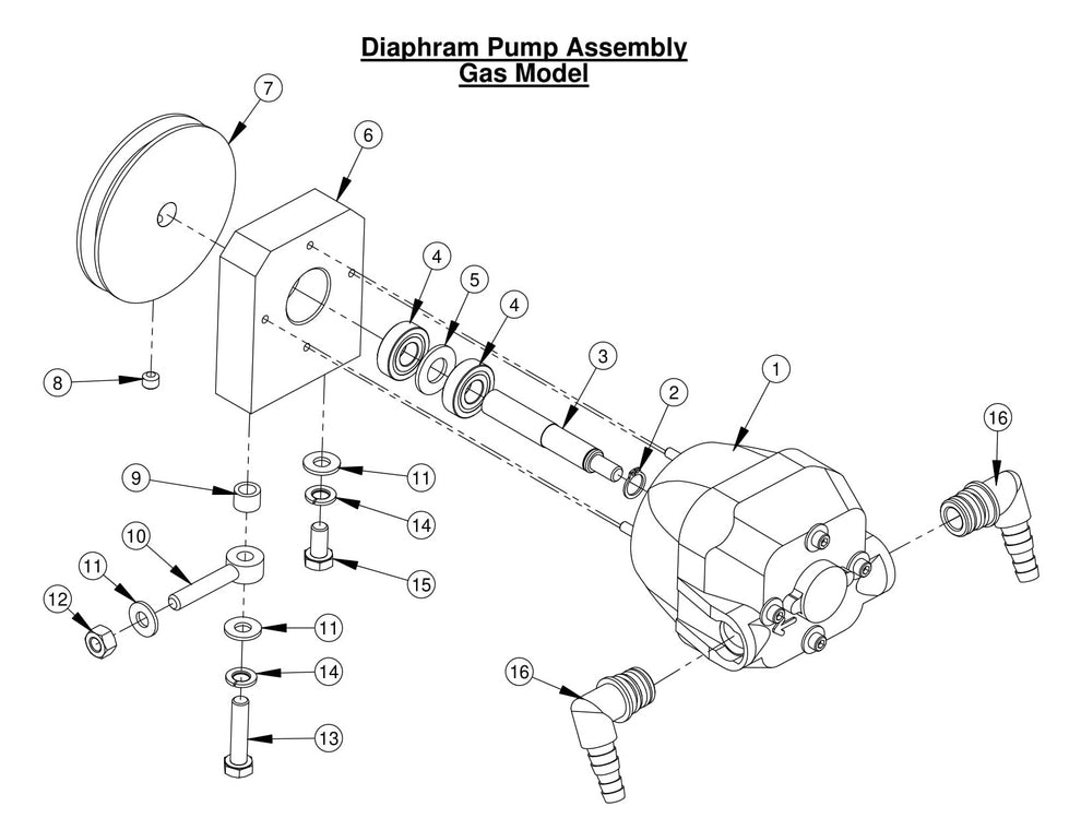 CC500MXL2 Diaphram Pump Assembly Gas Model
