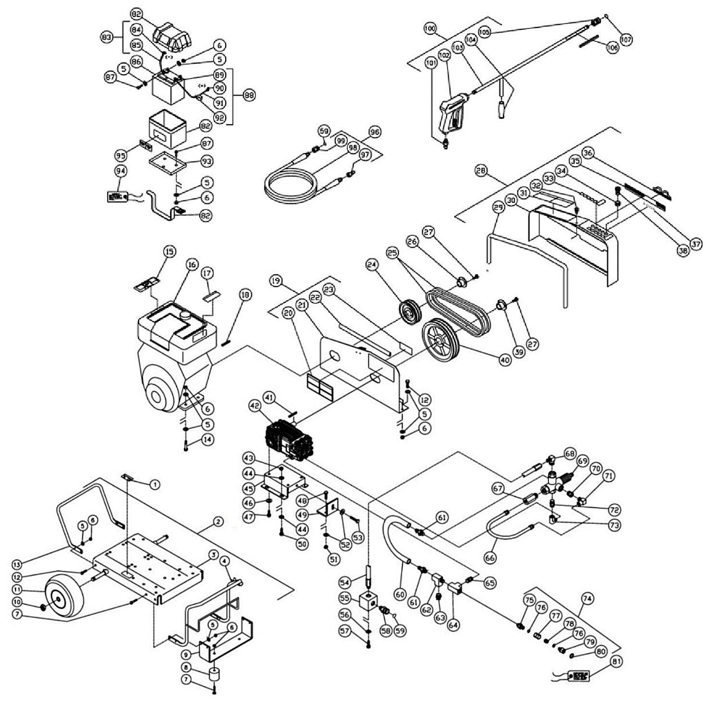 CW-4004-4MV0 (sn:0-10070000) Frame Assembly Parts By MI-T-M