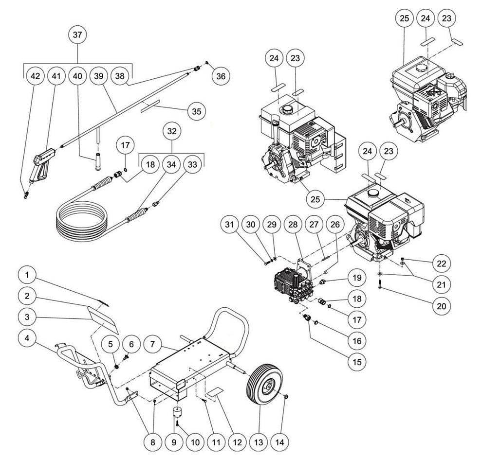 JP-4004-1MHB/1MRB (sn:0-10534499), JP-4004-1MVB (sn:0-99999999) Frame Assembly Parts by MI-T-M