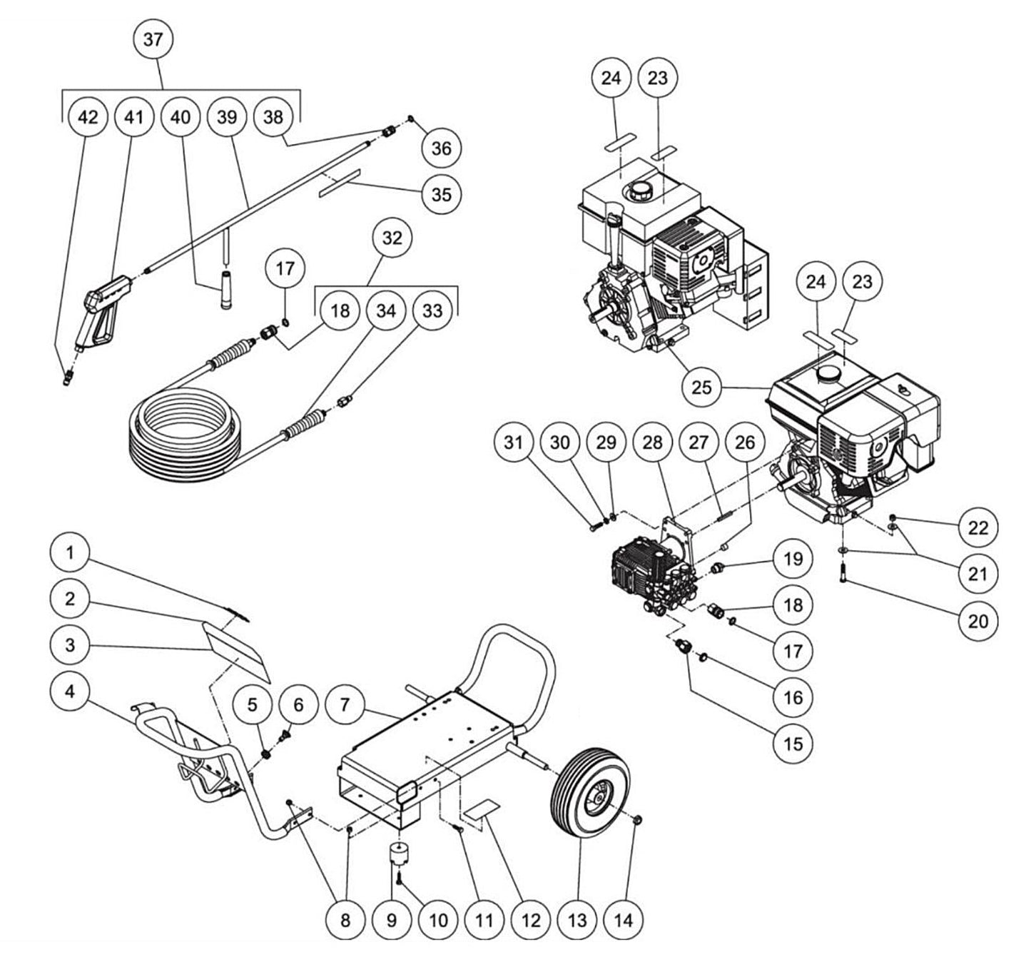 JP-4003-1MHB/1MVB (sn:0-99999999) Frame Assembly Parts by MI-T-M