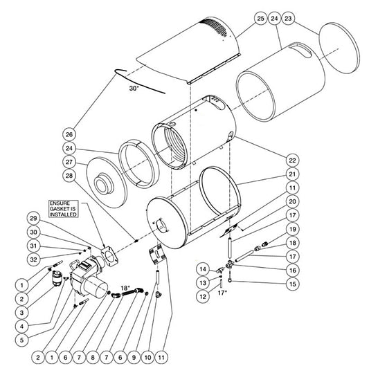 HHS-1003-2E1G, HHS-2004-2E2A/2E2G/2E3G/2E4G/2E8G/2E9G, HHS-3004-2E2A/2E2G/2E3G/2E4G//2E5G/2E8G/2E9G Heat Exchanger Assembly Parts By MiTM