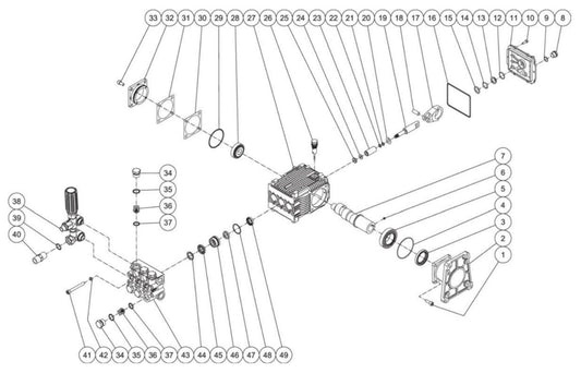 CA-3004-0MHB (sn:10172423-99999999), JP-3004-0MHB/0MVB (sn:10182700-99999999), JP-3304-0MHB/0MVB (sn:10229005-99999999), JP-3504-0MHB (sn:10176596-10534499), JP-3504-0MRB (sn:0-10176595), JP-4003-1MHB/1MVB Pump Assembly Parts by Mi-T-M