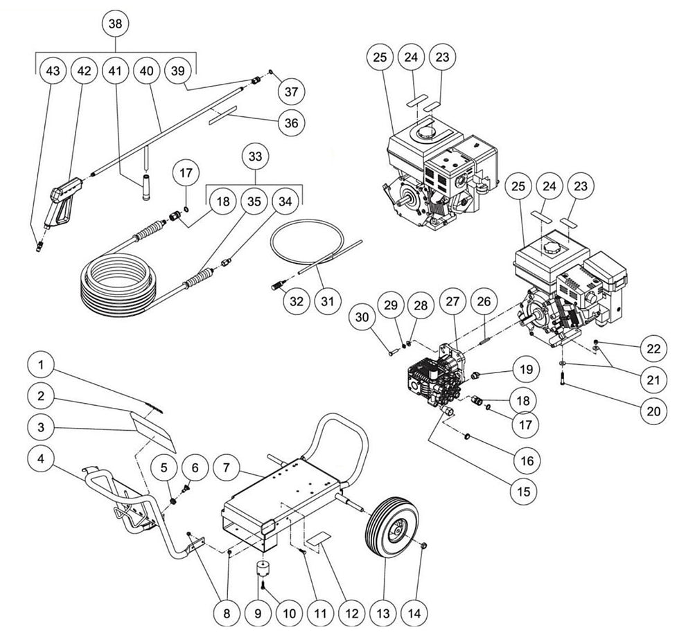 JP-3003-2MHB/2MRB (sn:0-99999999) Frame Assembly Parts by MI-T-M