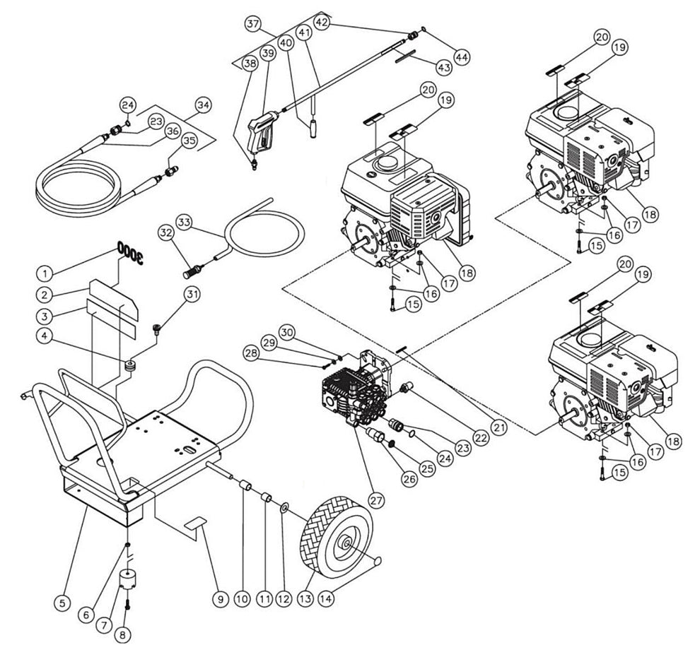 JP-3003-2MVB (sn:0-99999999) Frame Assembly Parts By MI-T-M