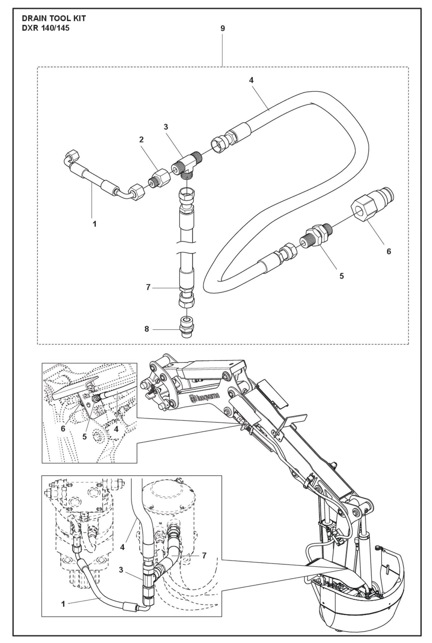 Drain Tool Kit Parts for DXR 140 By Husqvarna