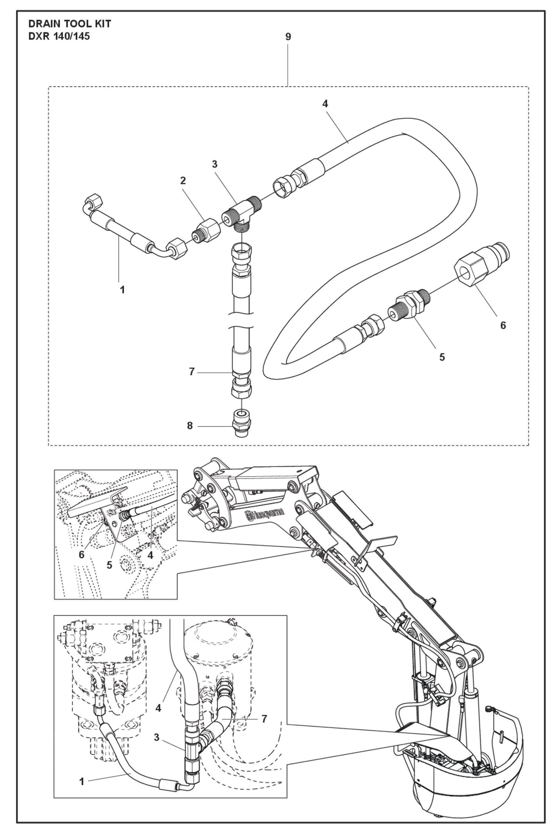 Drain Tool Kit Parts for DXR 140 By Husqvarna