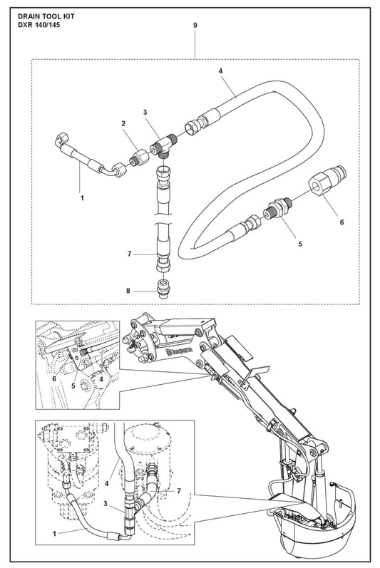 Drain Tool Kit Parts for DXR 145 By Husqvarna