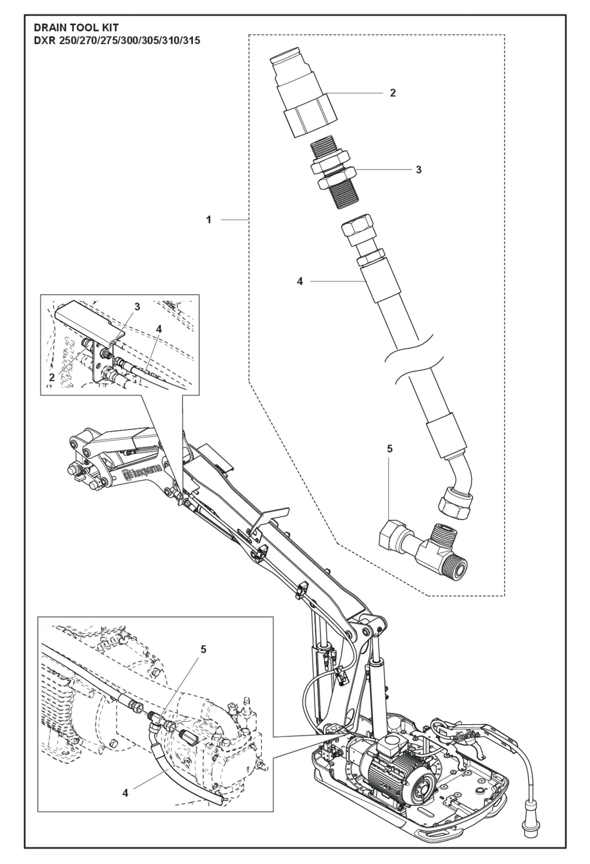 Drain Tool Kit Parts for DXR 275 By Husqvarna