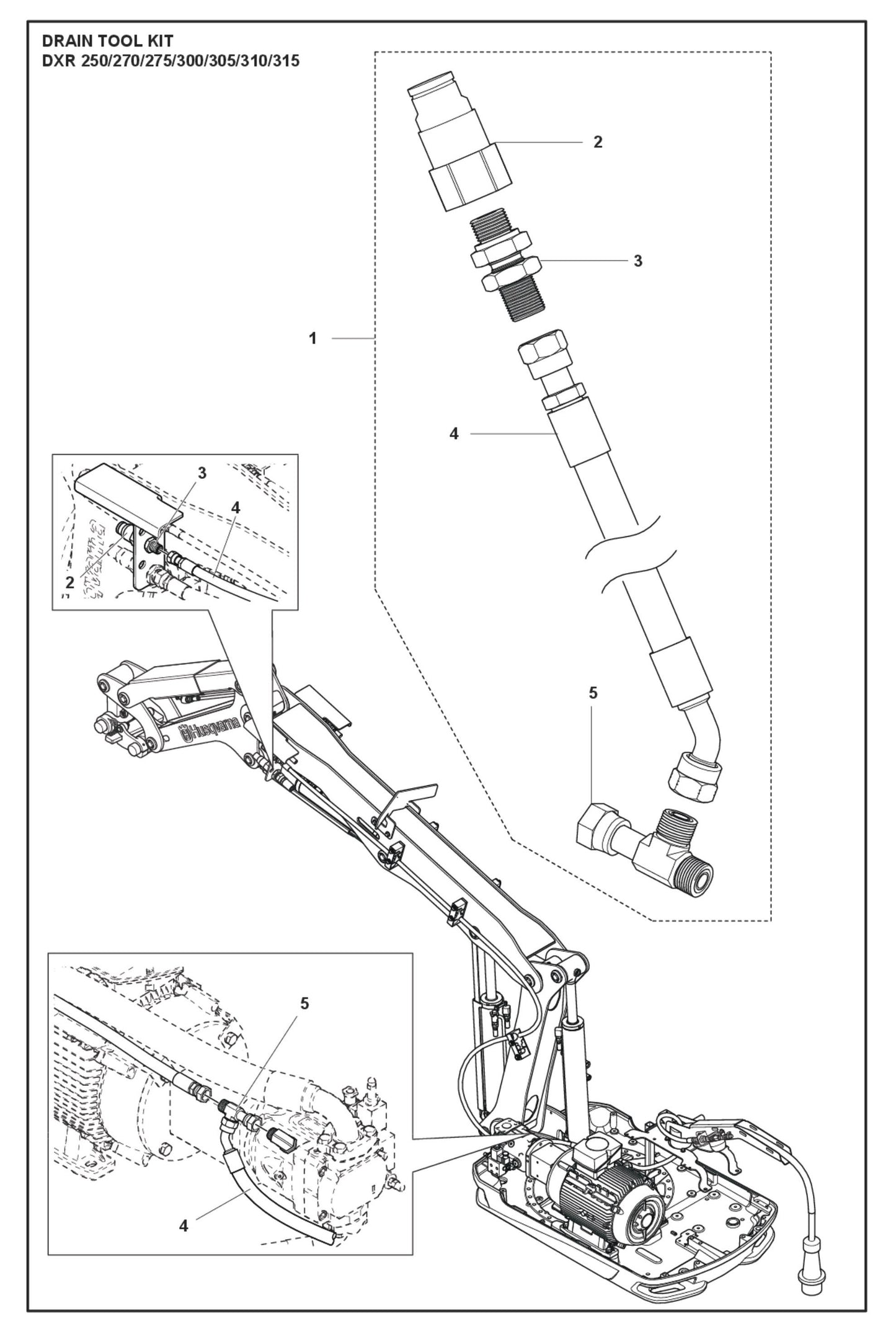 Drain Tool Kit Parts for DXR 310 By Husqvarna