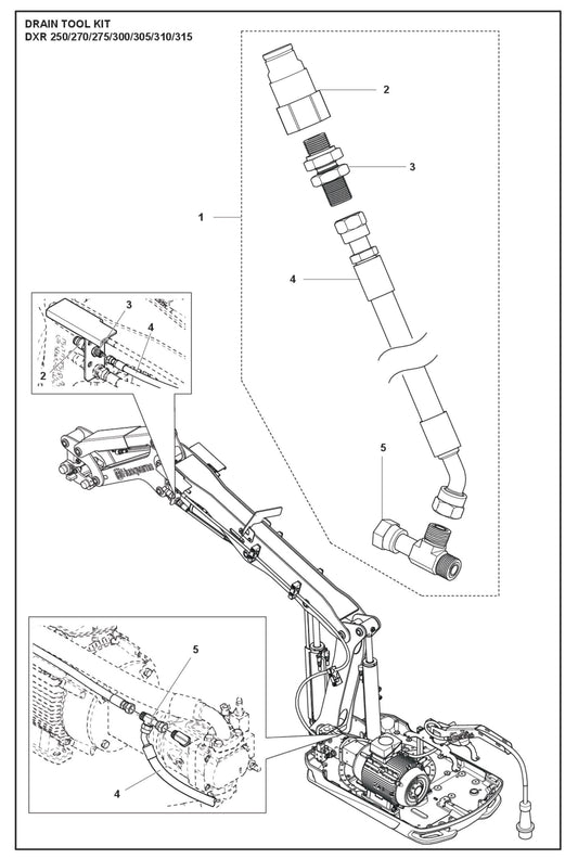 Drain Tool Kit Parts for DXR 250 By Husqvarna