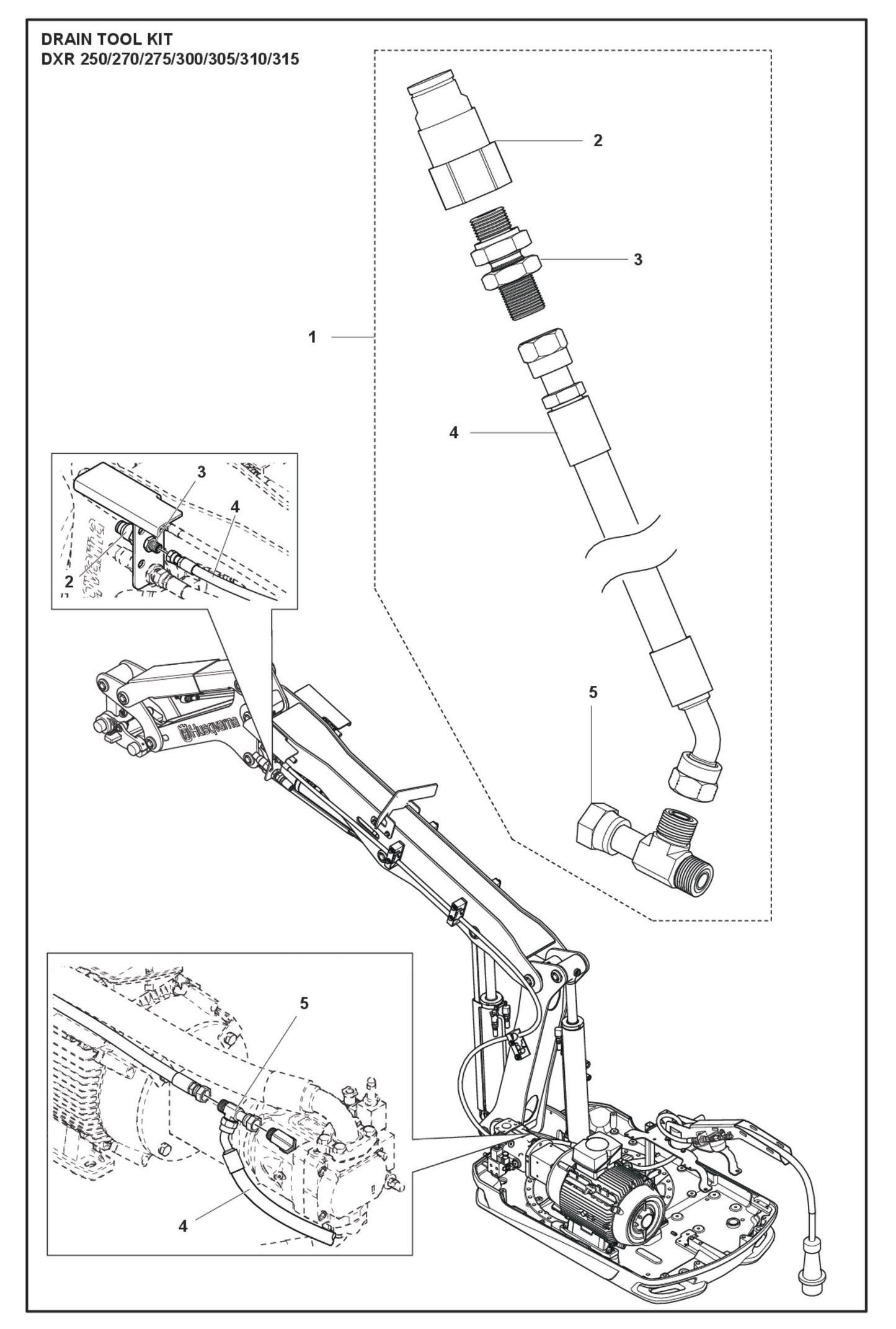 Drain Tool Kit Parts for DXR 305 By Husqvarna