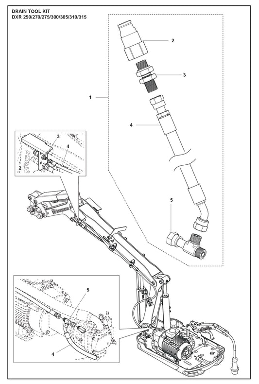 Drain Tool Kit Parts for DXR 305 By Husqvarna