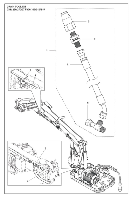 Drain Tool Kit Parts for DXR 300 By Husqvarna