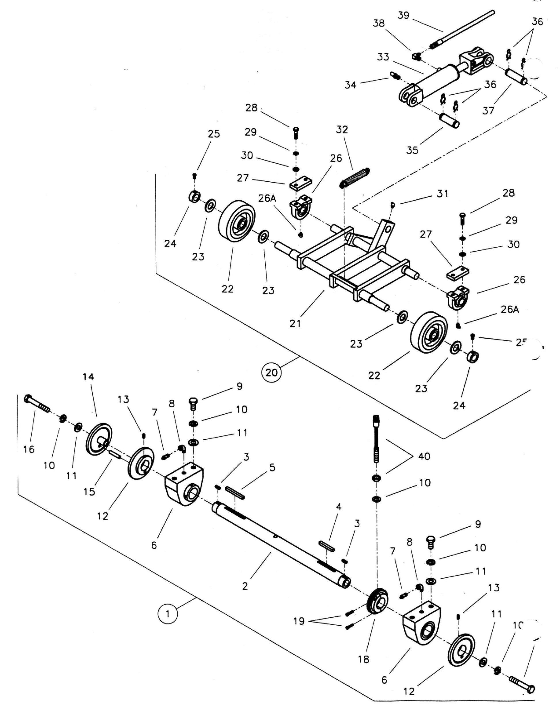 CC4000D Drawing 2 Blade Shaft And Front Axle Group