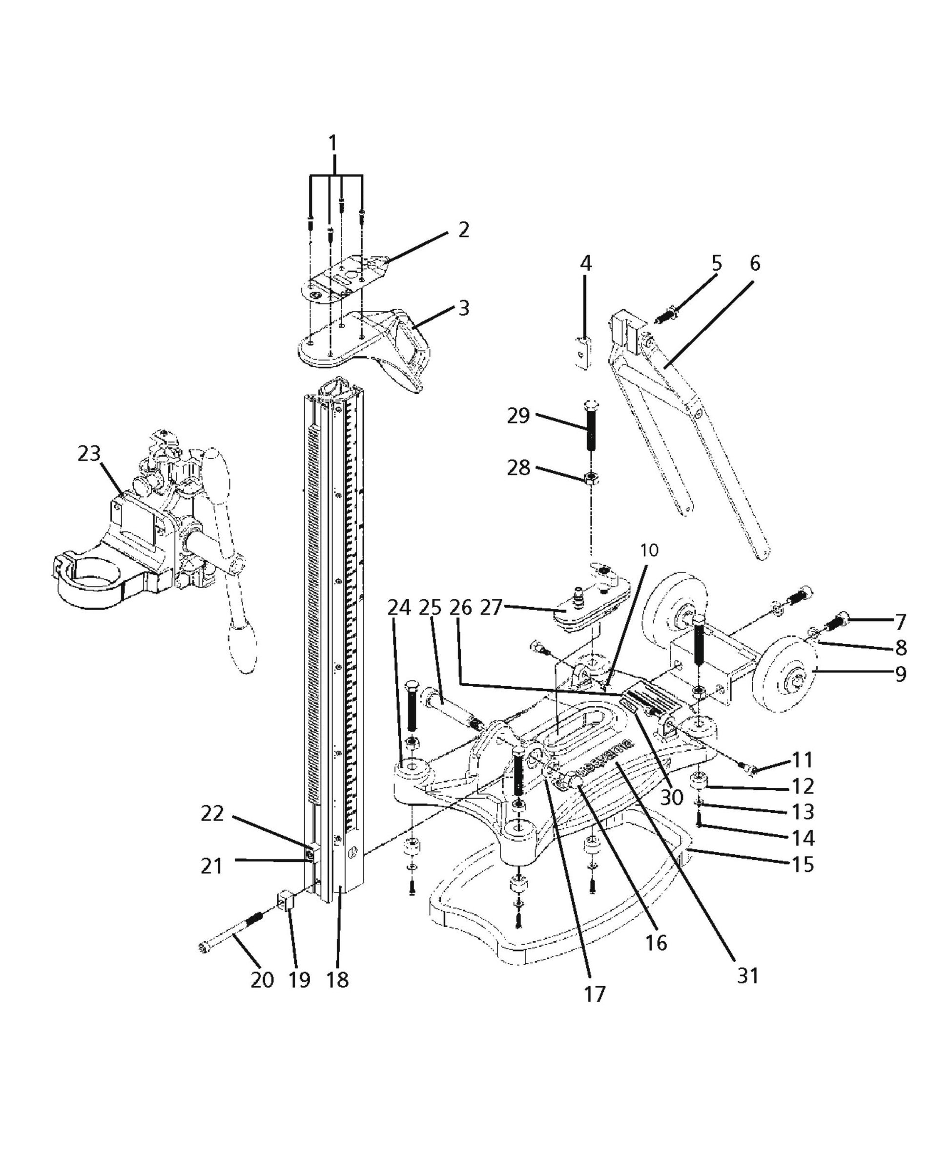 Drill Stand Parts for DS 160 By Husqvarna