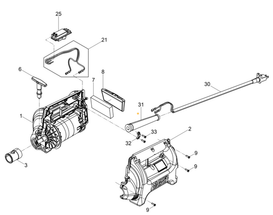 Drive Engine Assembly Parts for M2500 230V Concrete Vibrators