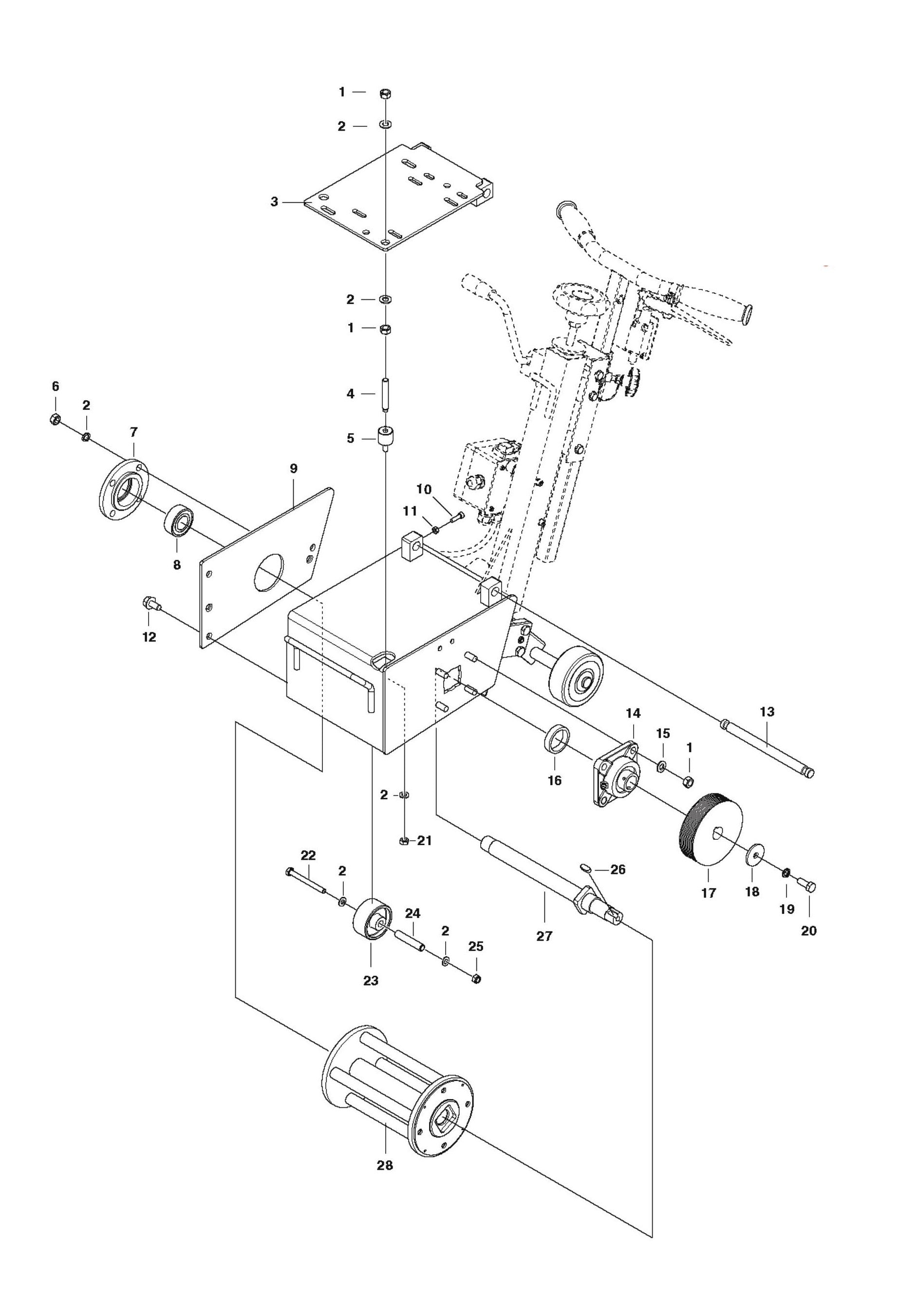 Drive and Drum Assembly Parts For CG200 By Husqvarna