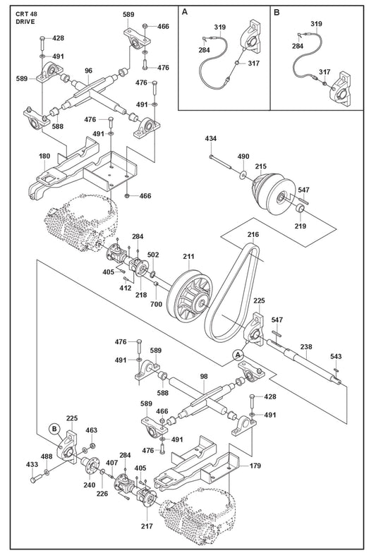 Drive Parts For Ride On Trowel CRT 48 Petrol By Husqvarna