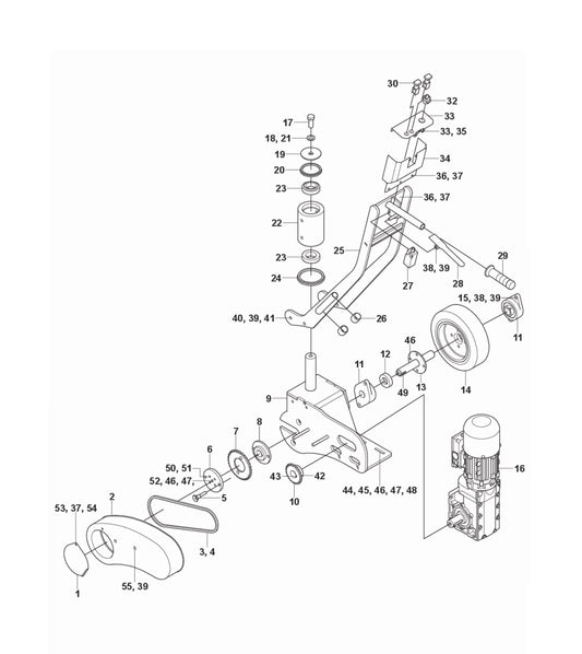 Drive Parts For Blastrac DC 2 - 48 By Husqvarna